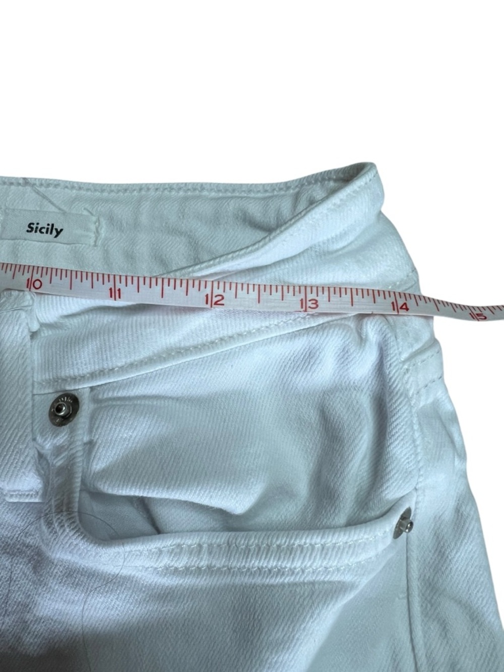 L.T.J Sicily White Jeans 25 Cropped Straight Raw Hem High Rise Made USA Denim - Picture 7 of 10